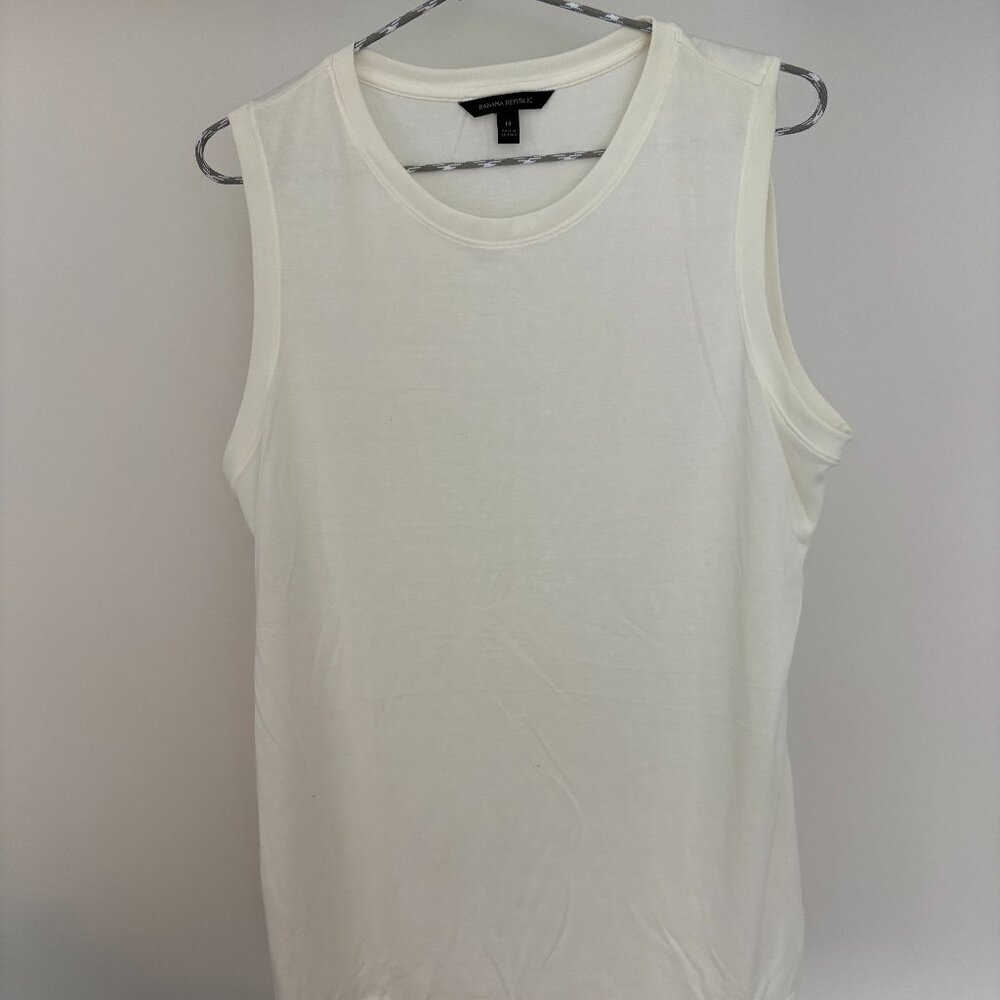 Banana Republic White Sleeveless Top